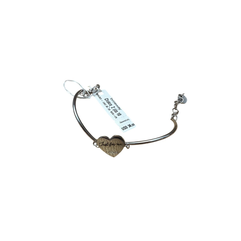 Brosway Chakra Sweet 15 Heart Charm Bracelet BHK303‎ Stainless Steel Silver Tone
